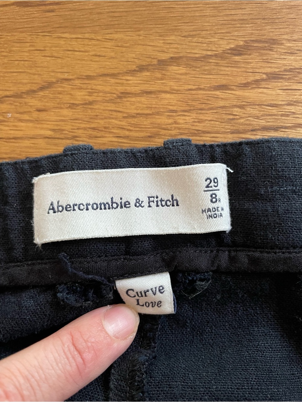Abercrombie & Fitch Curve Love A&F Tailored Linen-Blend Wide Leg Pant - Picture 11 of 13
